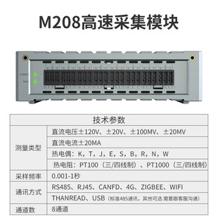 拓普瑞M208高速采集模块多通道1ms电流电压采集多功能示波器替代