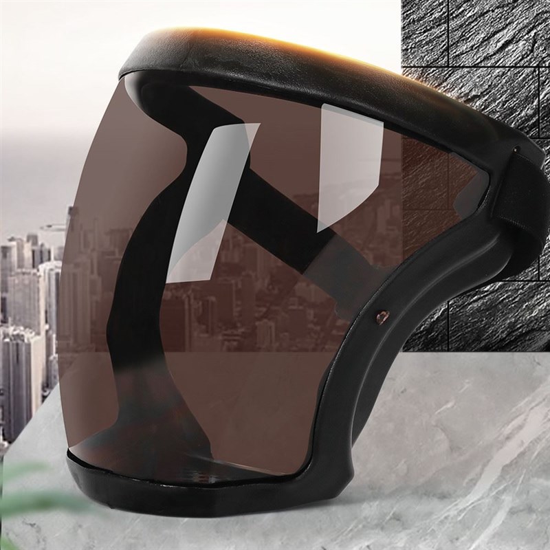 骑行面罩遮雨帽电动车防风雨防晒遮阳帽全脸透明面具W防紫外线防