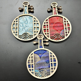 广西贵州云南宋锦壮锦邮票木质磁吸冰箱贴民族风饰品礼物文创礼品