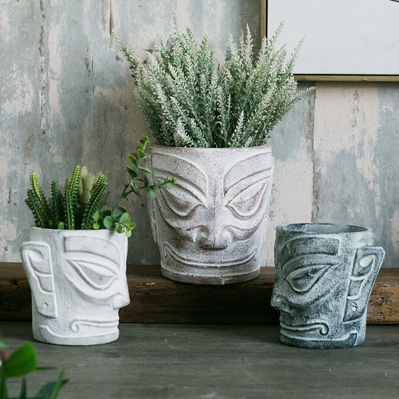 水泥园艺装饰品创意彩绘人物工艺品家居客厅卧室玄关桌面摆件礼品