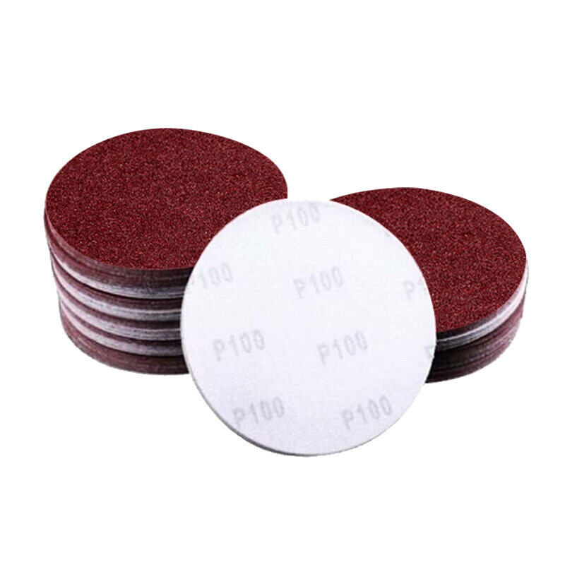 5寸植绒砂纸片 打磨机圆形干磨砂纸圆盘F自粘拉绒 抛光打磨片125m