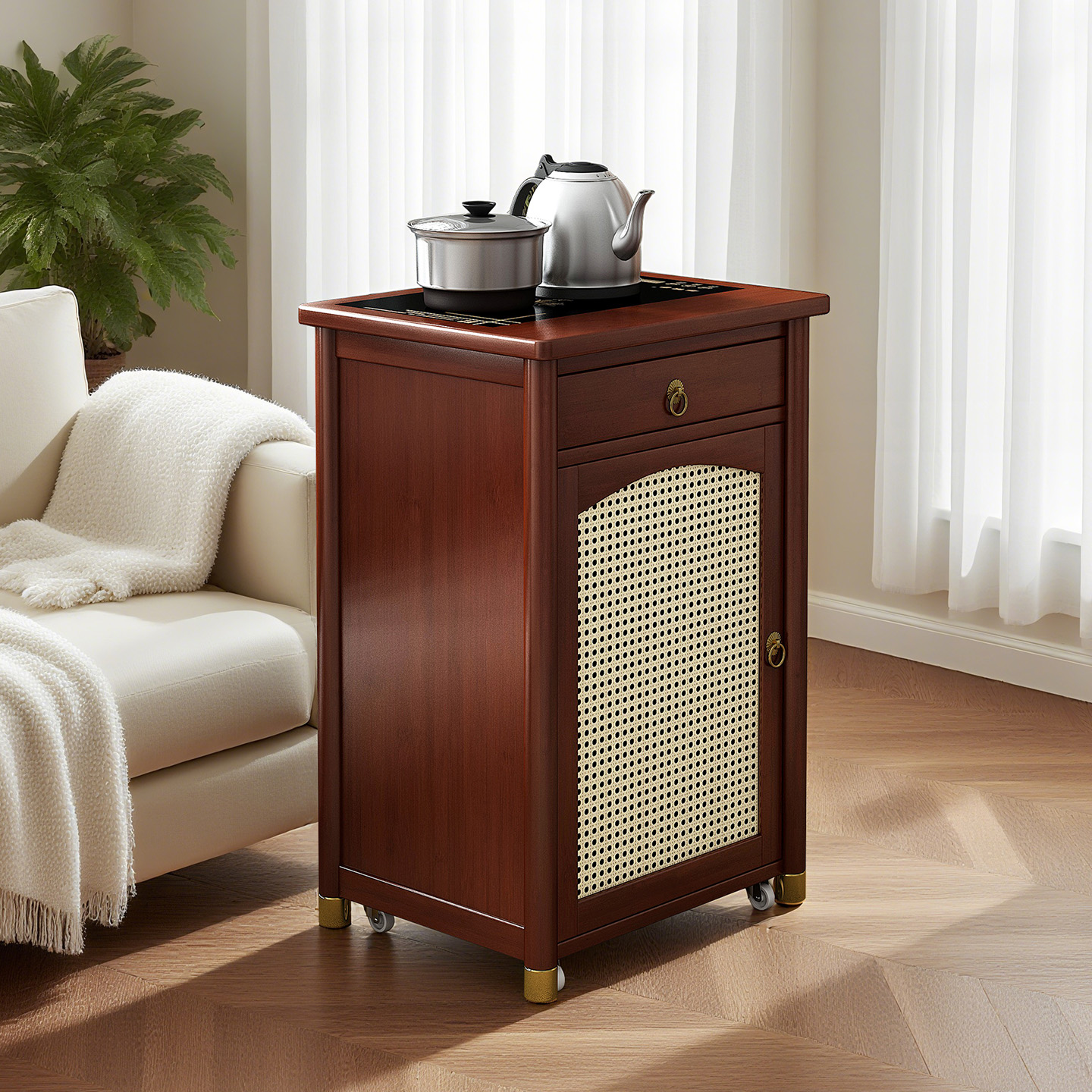 茶几客厅家用茶台烧水壶一体边几