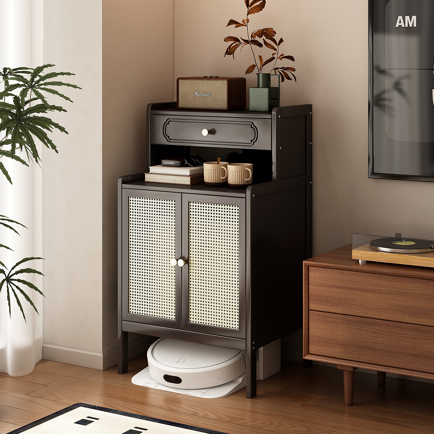 扫地机器人置物架收纳柜