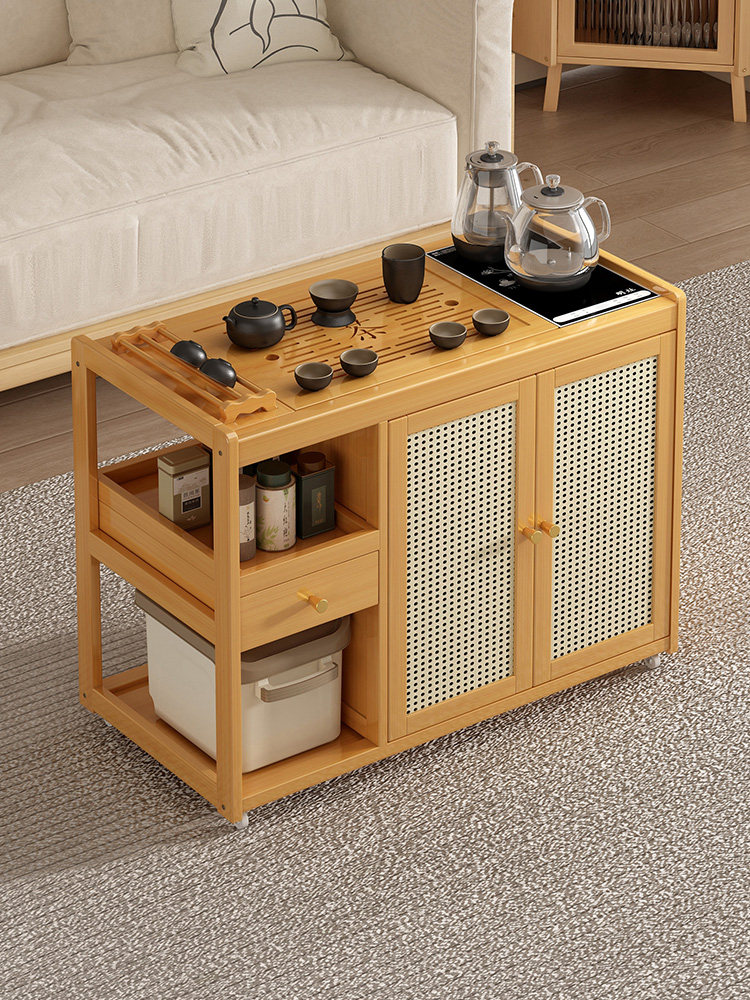 茶几客厅家用茶桌烧水壶一体嵌入式茶台可移动沙发边几小户型边柜