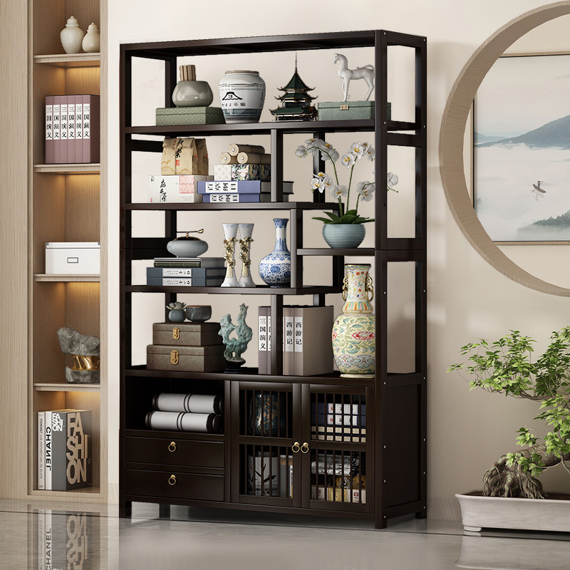 中式博古架茶柜置物架茶室茶具收纳柜家用茶叶展示架紫砂壶摆放架,住宅家具,多宝格/博古架,淘宝优惠券,粉丝福利购,淘宝优惠卷