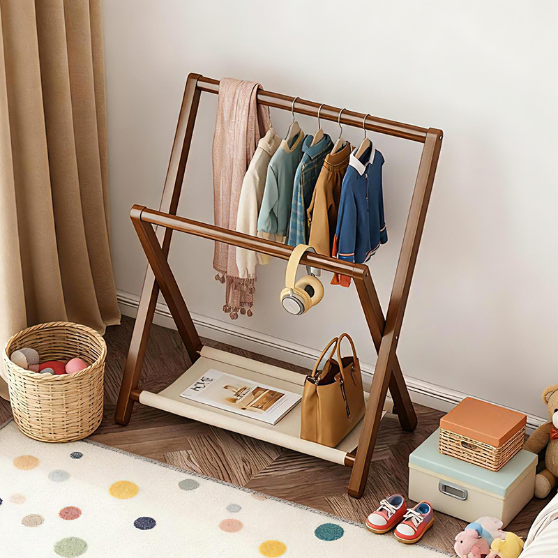 儿童挂衣架落地卧室折叠衣帽架