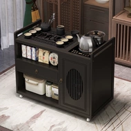 Bàn trà nhỏ di động cho phòng khách, bộ bàn trà ban công hoàn chỉnh, xe đẩy trà kiểu Trung Hoa, mẫu mới 2024 bàn trà mặt đá cao cấp