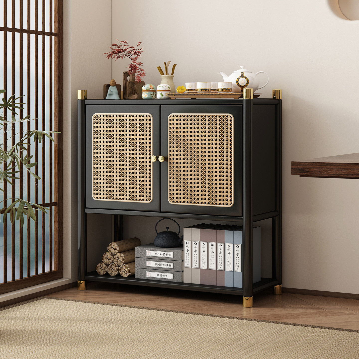 茶柜置物架家用陈列架茶室博古架摆件架茶具收纳柜紫砂壶摆放架子