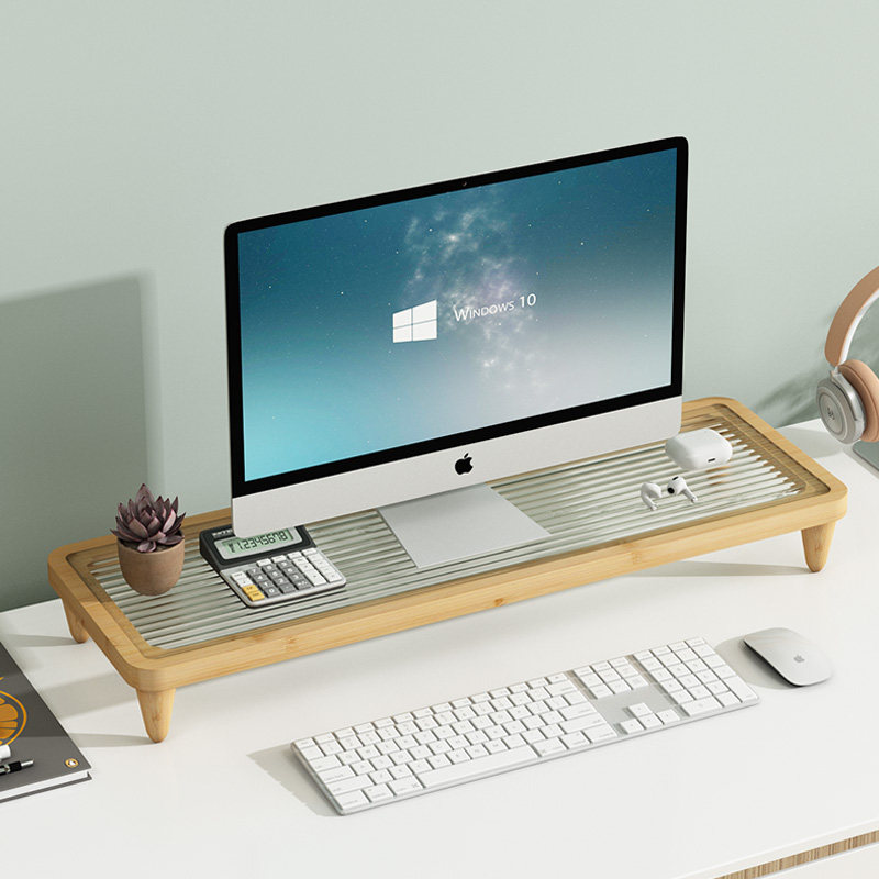 显示器增高架桌面非实木支撑架办公室工位键盘收纳台式电脑置物架