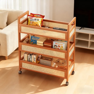 中古小推车多层置物架可移动茶几沙发边几零食杂物储物架侧边柜子