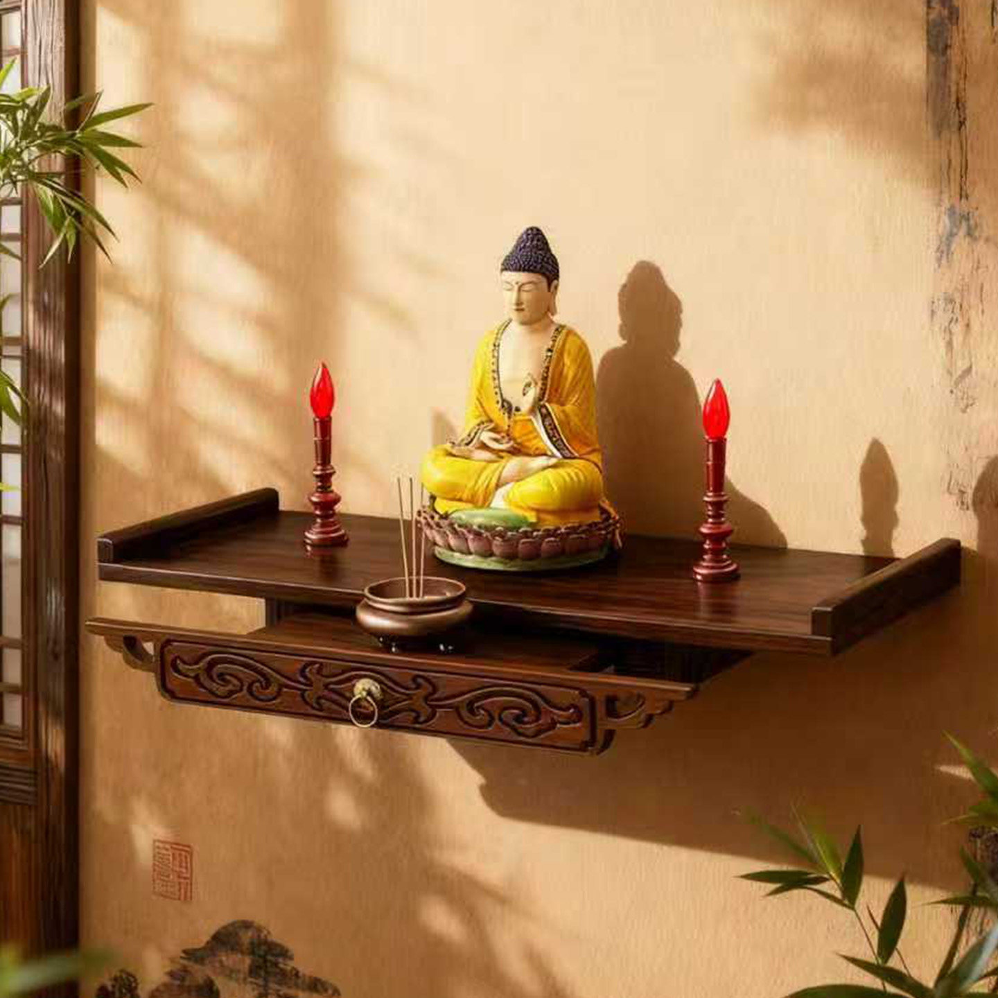 佛龛壁挂式供桌神台小型香火佛柜神龛供奉台财神爷墙上支架摆放柜,住宅家具,佛柜/佛龛,淘宝优惠券,粉丝福利购,淘宝优惠卷