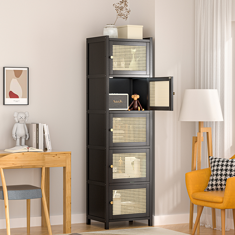 书架落地置物架家用一体靠墙书柜客厅收纳储物柜墙边小窄展示柜子
