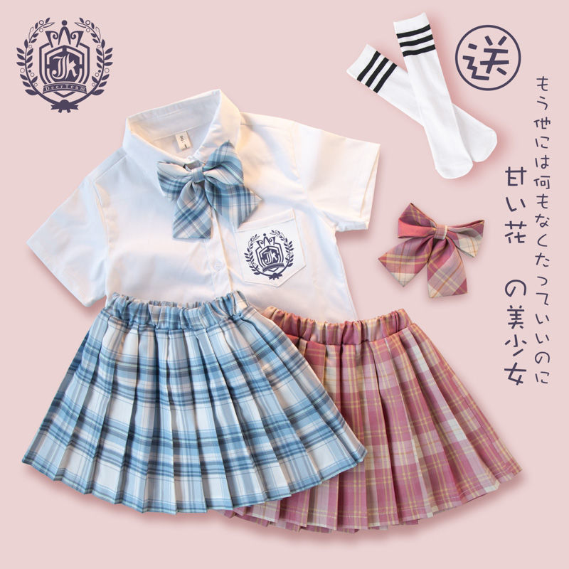 儿童短袖jk制服裙正版全套女童学院风套装小学生中大童10岁春夏季图片