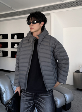 EXTM2025秋冬轻量化90白鸭绒排骨羽绒服男女宽松休闲保暖连帽外套