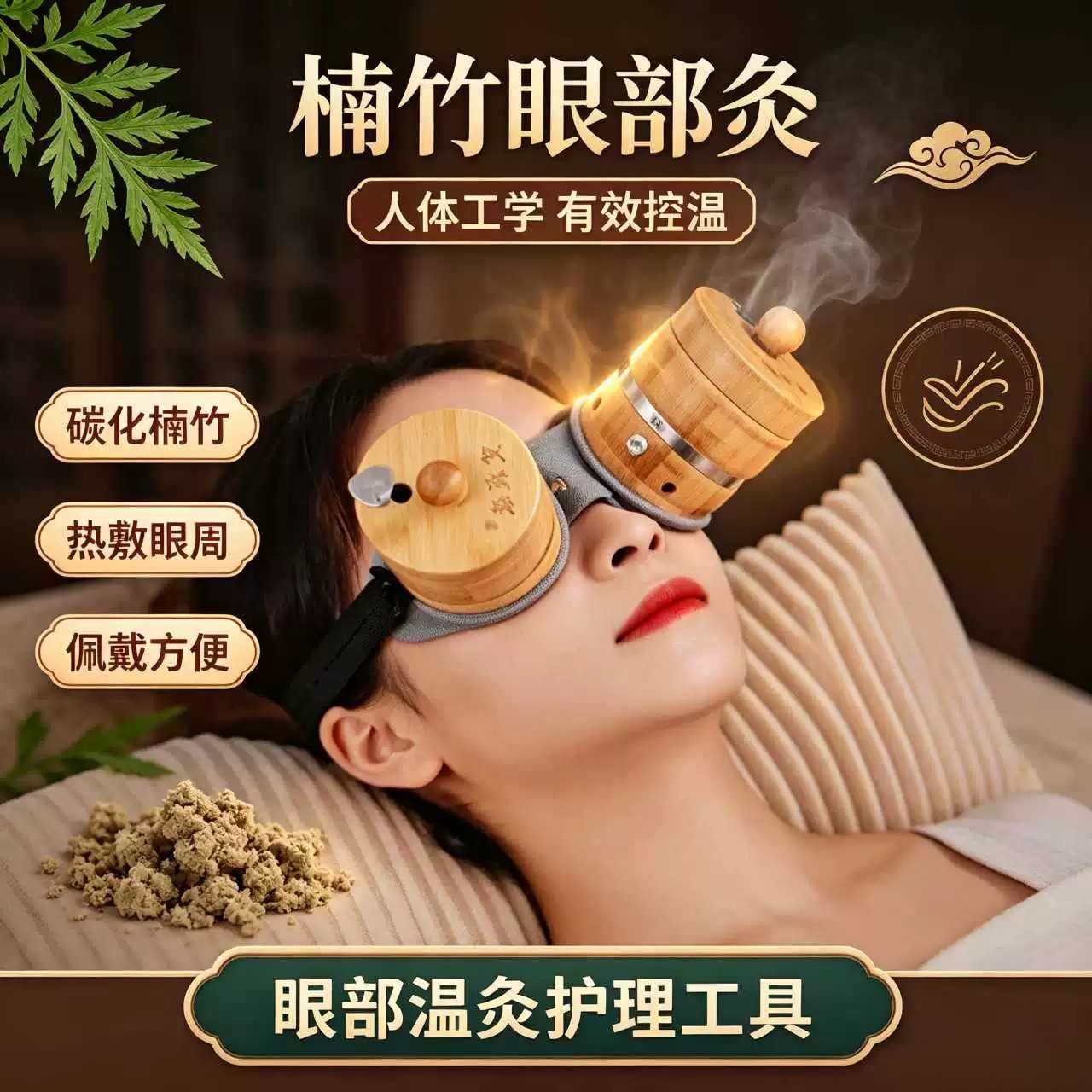 艾我康眼部艾灸仪竹木温灸盒家用