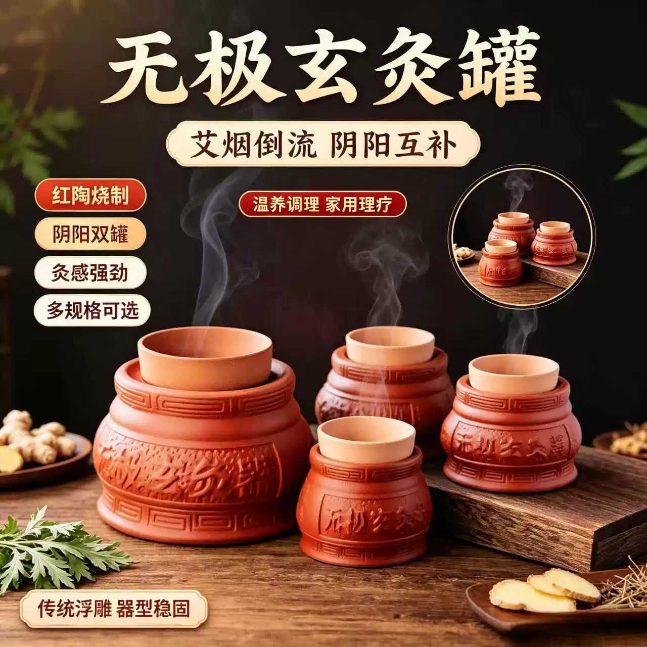无极玄灸罐儿童脐灸专用紫砂陶瓷