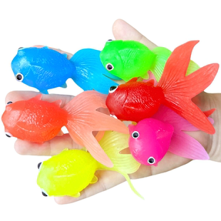 软胶仿真金鱼套装儿童过家家认知玩具戏水钓鱼缸装饰鱼类动物模型