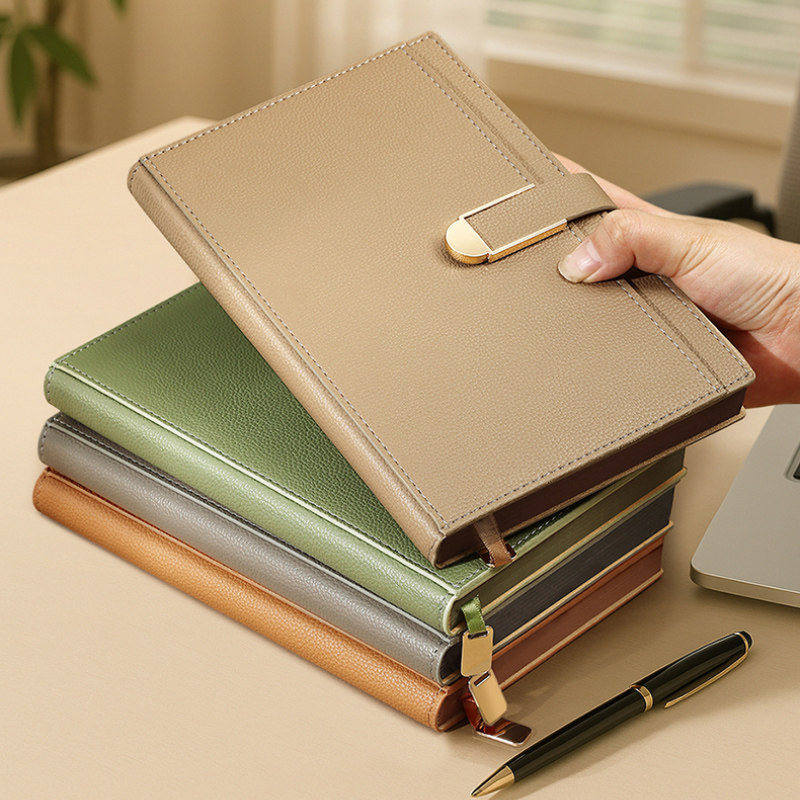 勤得利商务高档笔记本子带扣a5工作办公会议记录本简约加厚记事本高