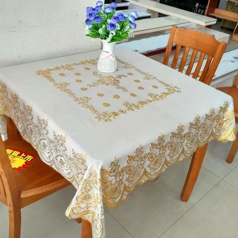FGHGF欧式PVC防水防烫防油免洗餐桌布四方八仙桌布蕾丝台布正方形