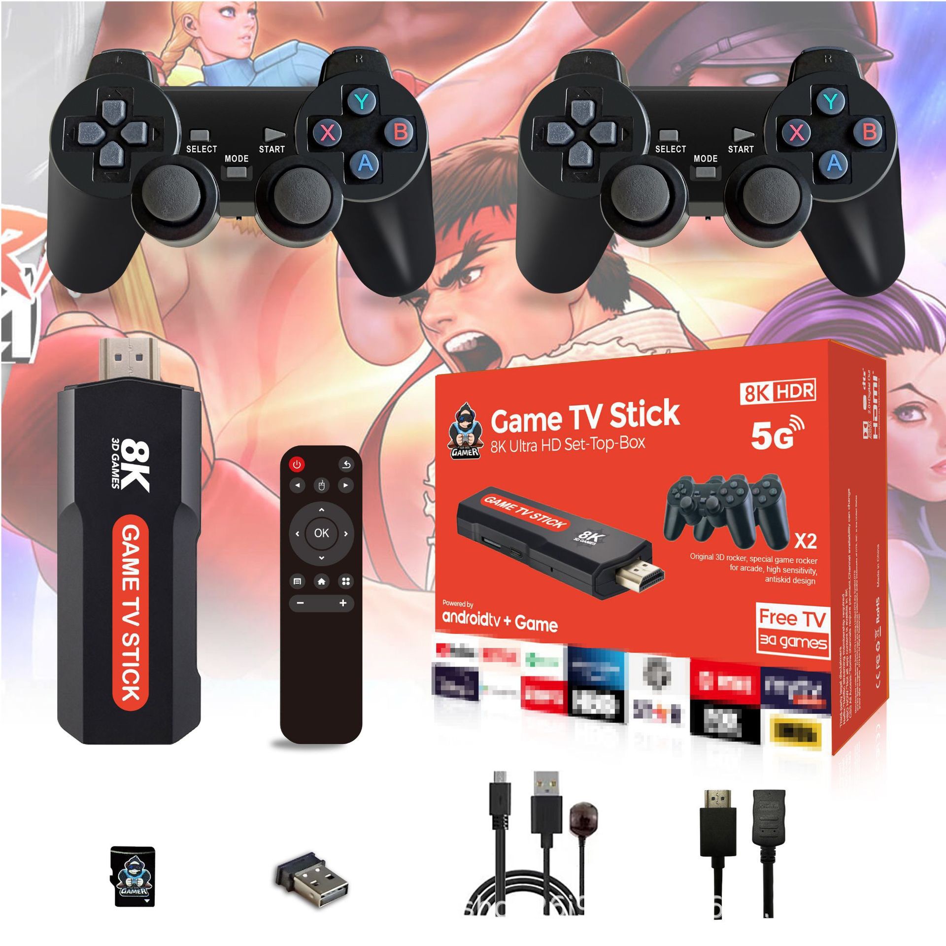 跨境X2PLUS无线游戏机4K高清家庭开源m9游戏机Y5街机3D拳皇街霸PS