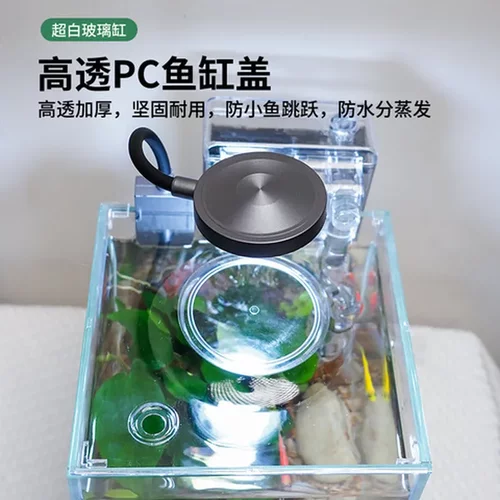 生态缸带过滤含鱼缸玻璃经典款淘宠桌面草缸生态水景缸水草造景