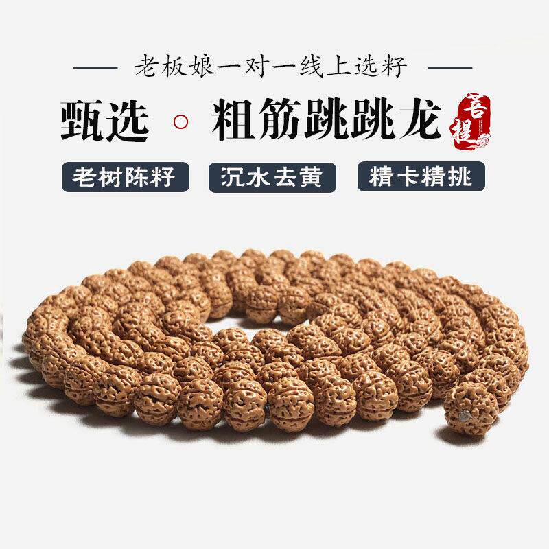 原籽正圆跳跳龙小金刚菩提子108颗手串收藏级文玩单圈男女款手持