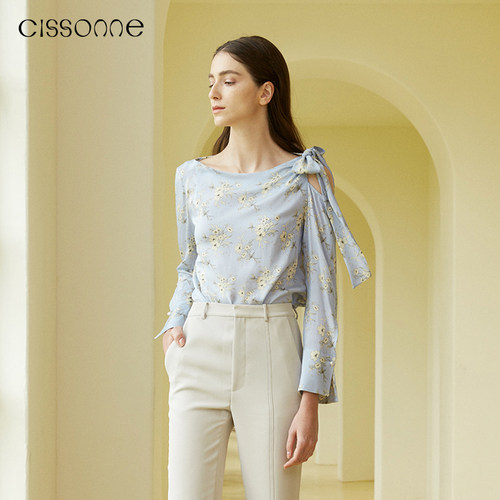 CISSONNE/赛颂桑蚕丝印花上衣