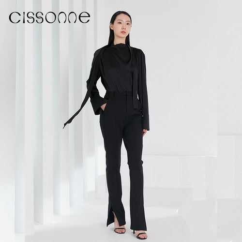 CISSONNE/赛颂高腰长裤休闲