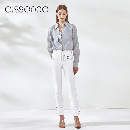 CISSONNE直筒刺绣修身显瘦