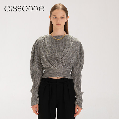 CISSONNE/赛颂长袖设计感薄上衣