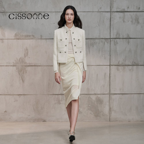 CISSONNE赛颂粗花呢短外套