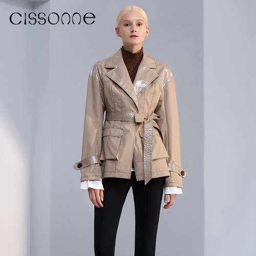 CISSONNE/赛颂春秋短款风衣外套