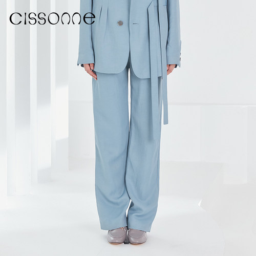CISSONNE通勤商务直筒西装裤