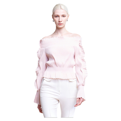 CISSONNE赛颂雪纺衫甜美长袖礼服