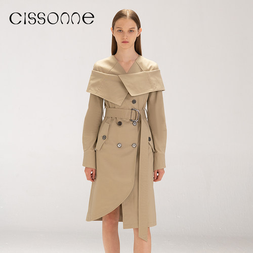 CISSONNE赛颂风衣式连衣裙