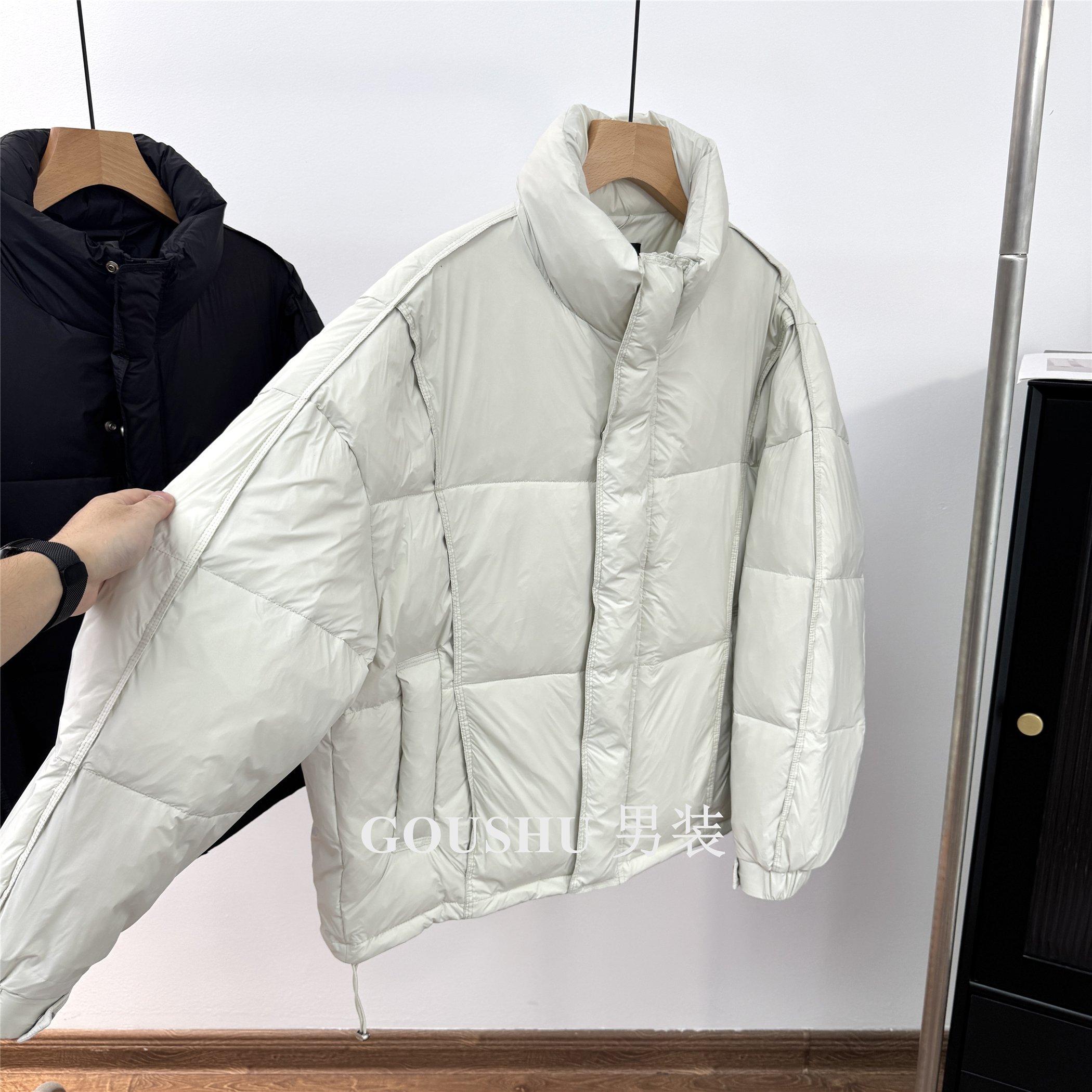 香港专柜解构高充蓬松90鸭绒加厚羽绒服男士立领冬季新款保暖外套