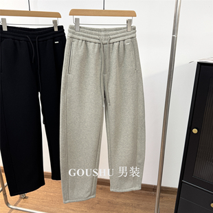 宽松直筒卫裤 高品质极简解构针织棉加绒加厚运动裤 冬季 休闲裤 男士