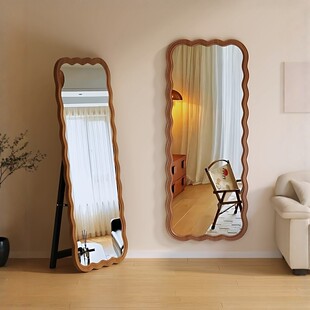 中古全身镜落地镜家用高级感穿衣镜挂墙异形镜子女生卧室试衣镜子