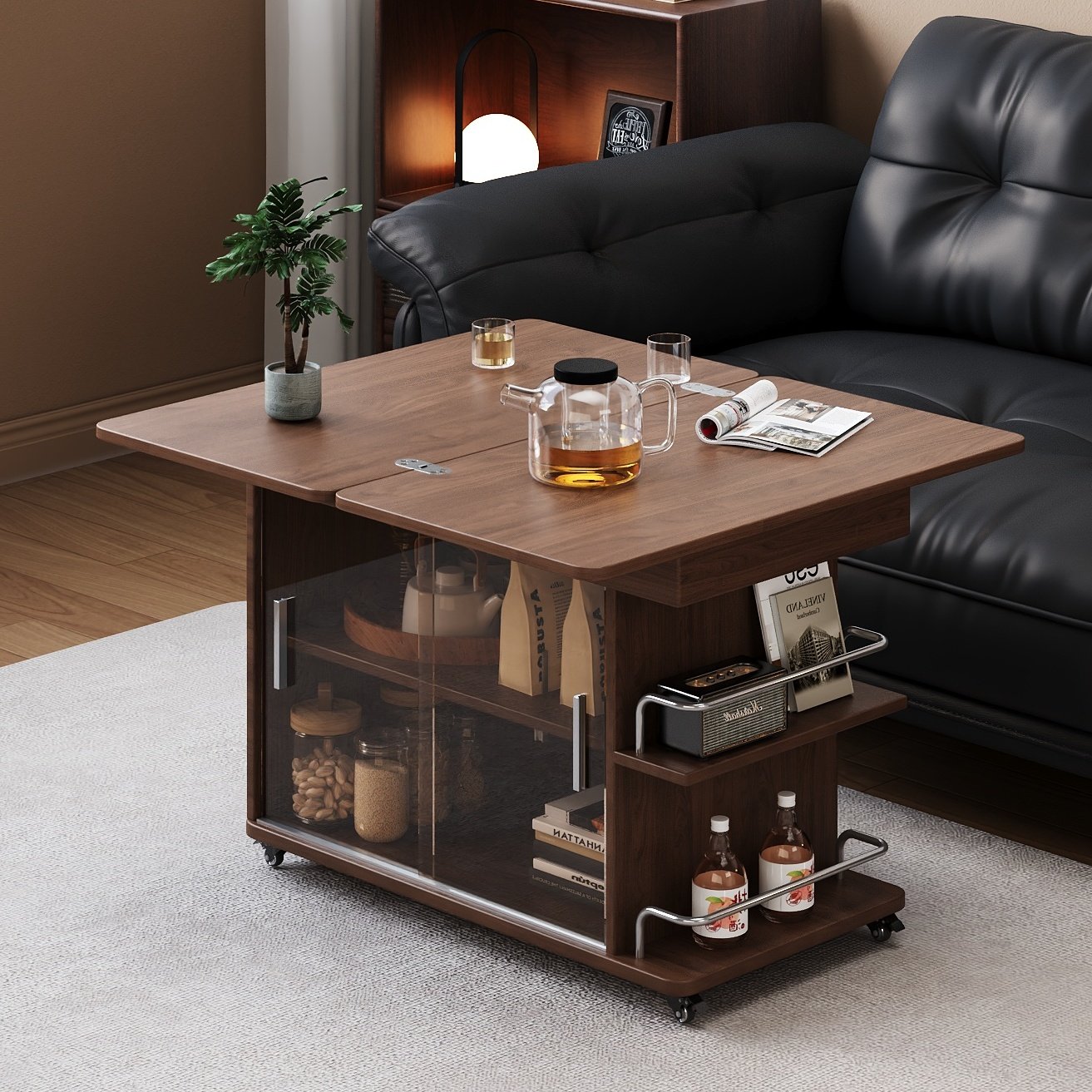 可移动茶几客厅家用折叠玻璃边几新款轻奢桌子小户型精致阳台茶桌,住宅家具,茶几,淘宝优惠券,粉丝福利购,淘宝优惠卷