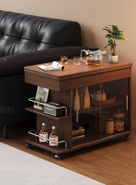 可移动边几客厅家用茶几沙发侧边柜轻奢精致感小桌子折叠阳台茶桌