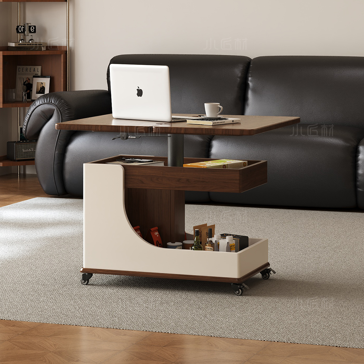 实木可移动升降折叠茶几客厅家用