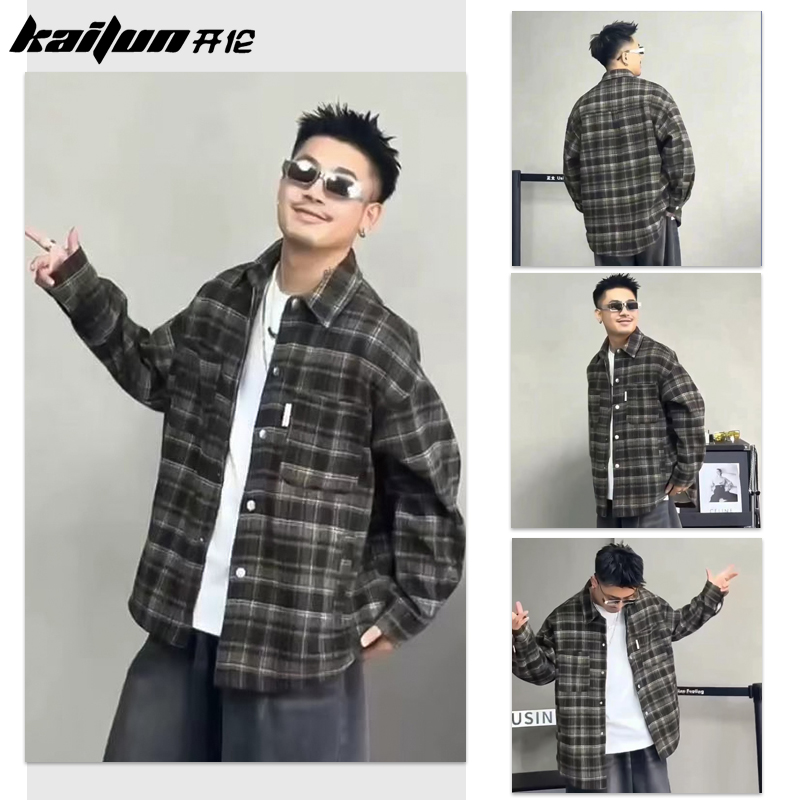 【开伦精选】开伦C175003秋季新款休闲百搭格子衬衫