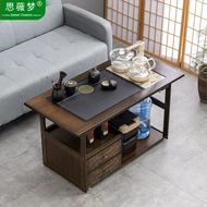Bàn trà di động hộ gia đình bàn trà gỗ chắc chắn phòng khách bàn cà phê sofa bên tủ bộ trà khay ấm đun nước tích hợp xe đẩy trà nhỏ bàn trà gỗ mini