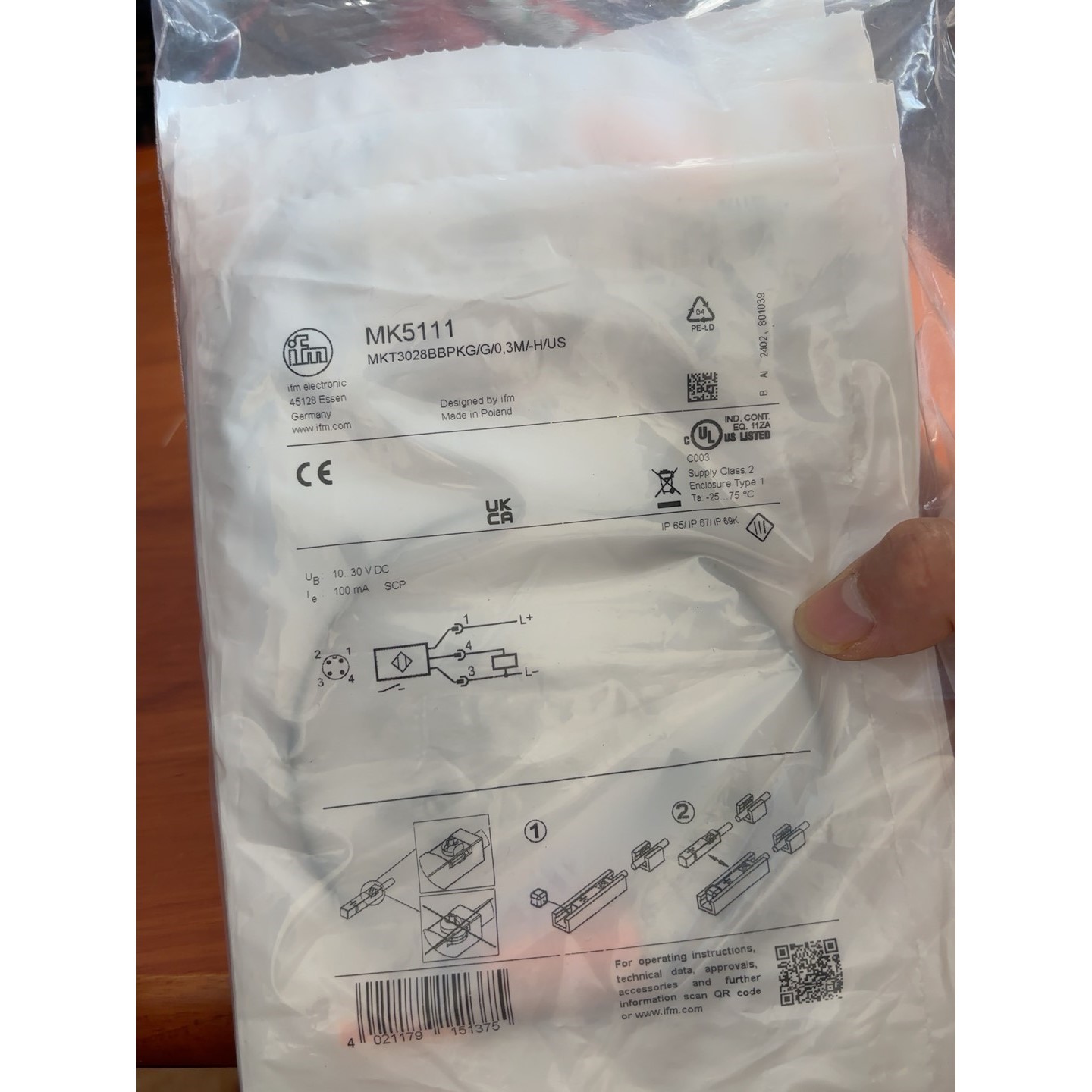 MK5111. ifm易福门原装进口磁开开关 IP69 ,现议价产品