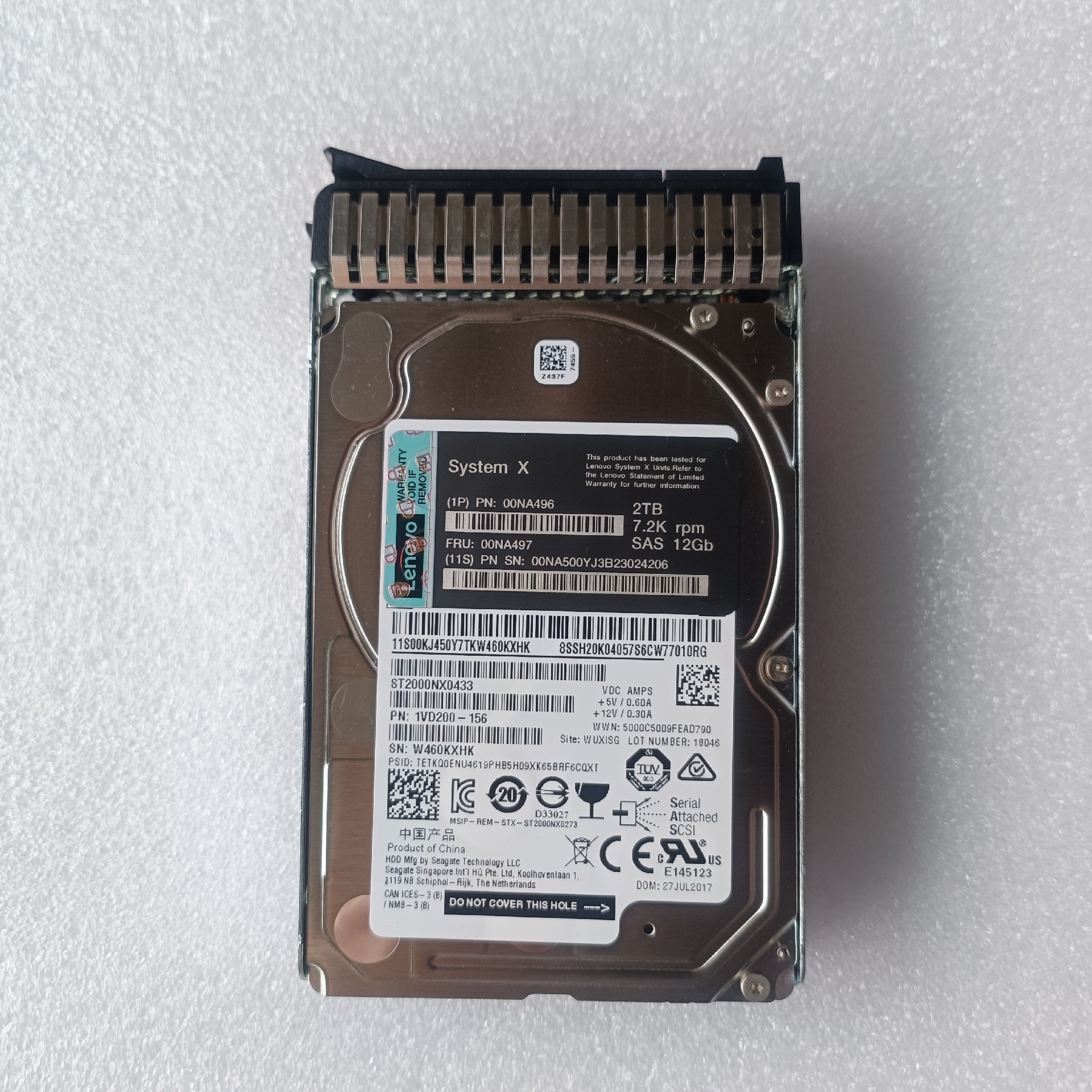 2T SAS 2.5寸 00NA497 00NA496议价产品
