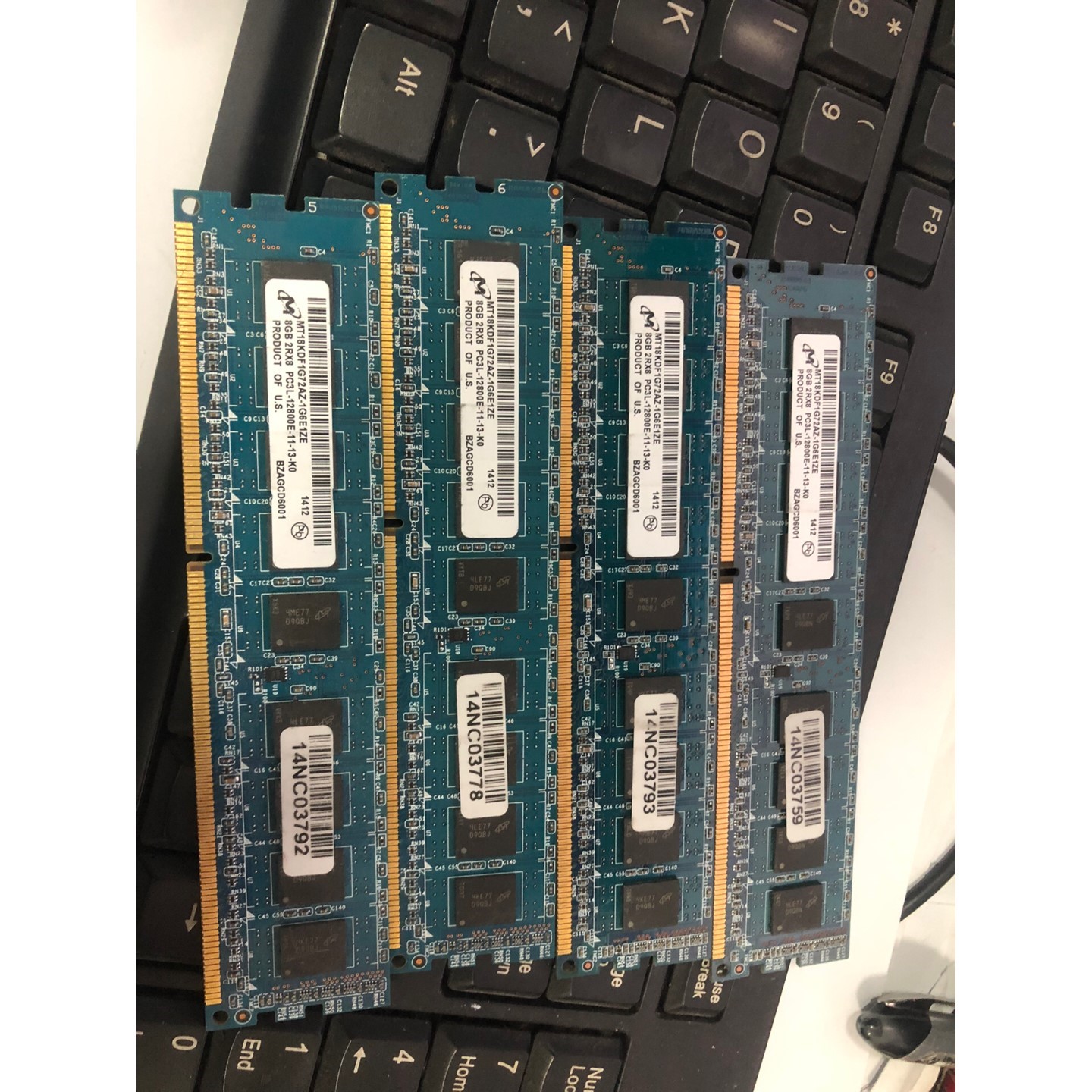 镁光DDR3l 12800e纯ECC 8g内存.3条议价产品