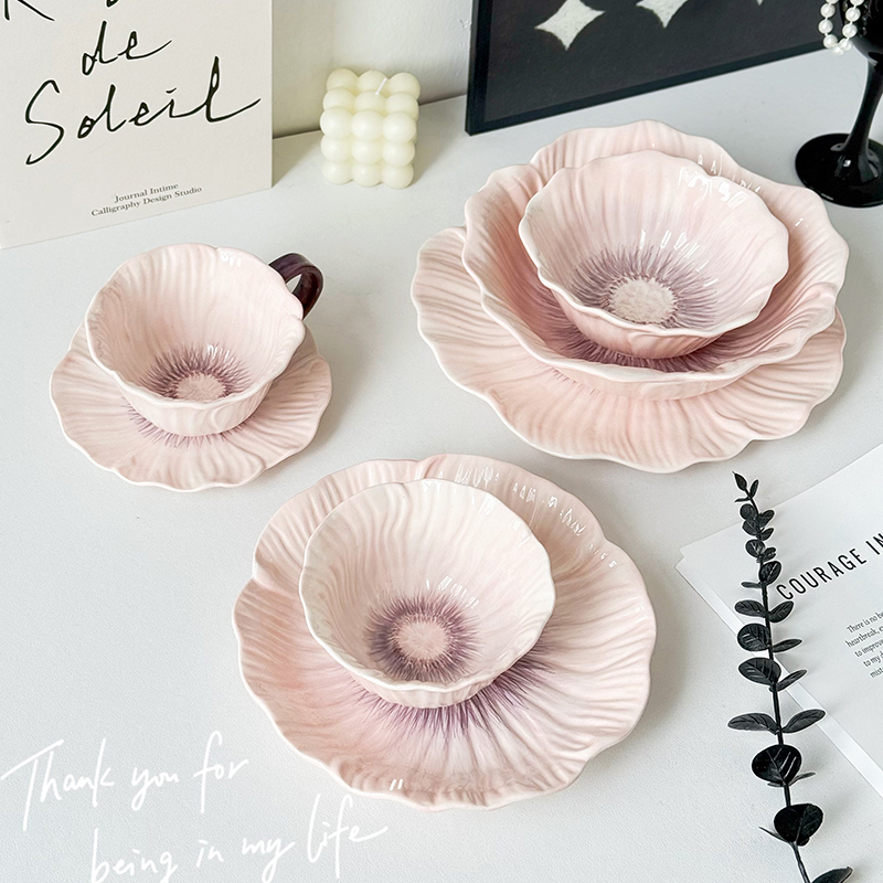 虞美人陶瓷餐具系列 高温釉下彩