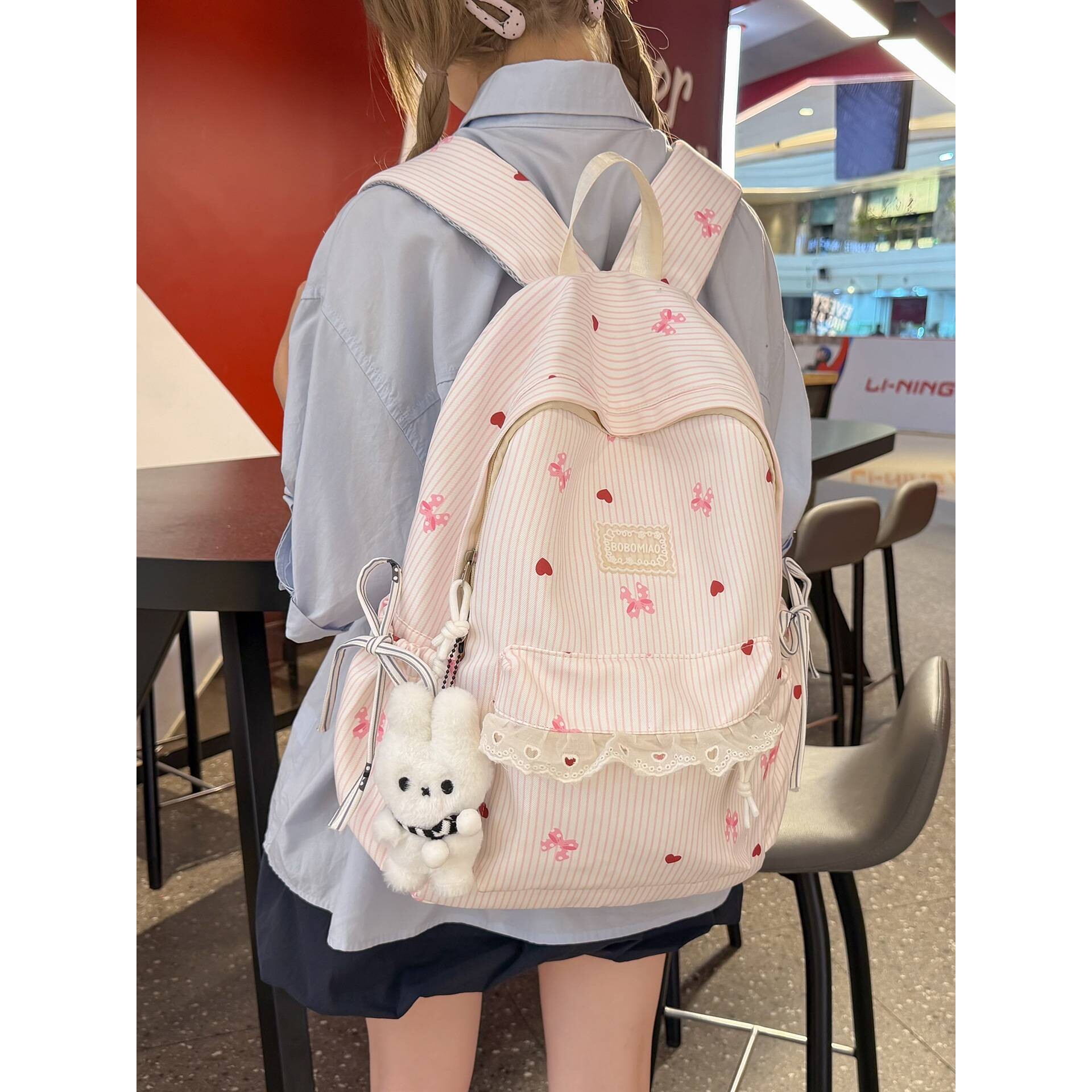 品牌新款韩版ins文艺小清新风双背包初高中学生双肩包少女心休闲