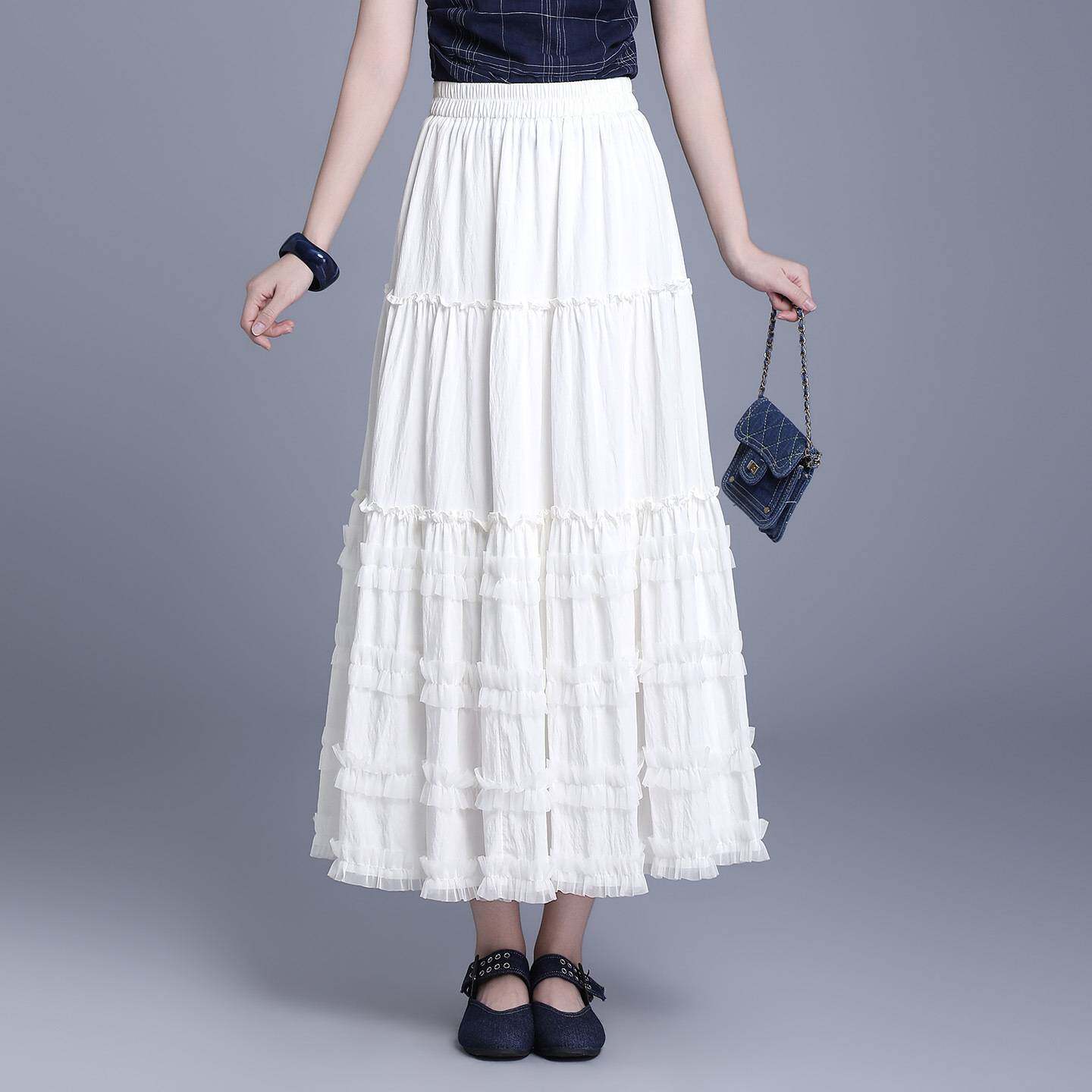 高档品牌蛋糕裙网纱半身裙女2026春夏季新款层层纱裙高腰蓬蓬裙百