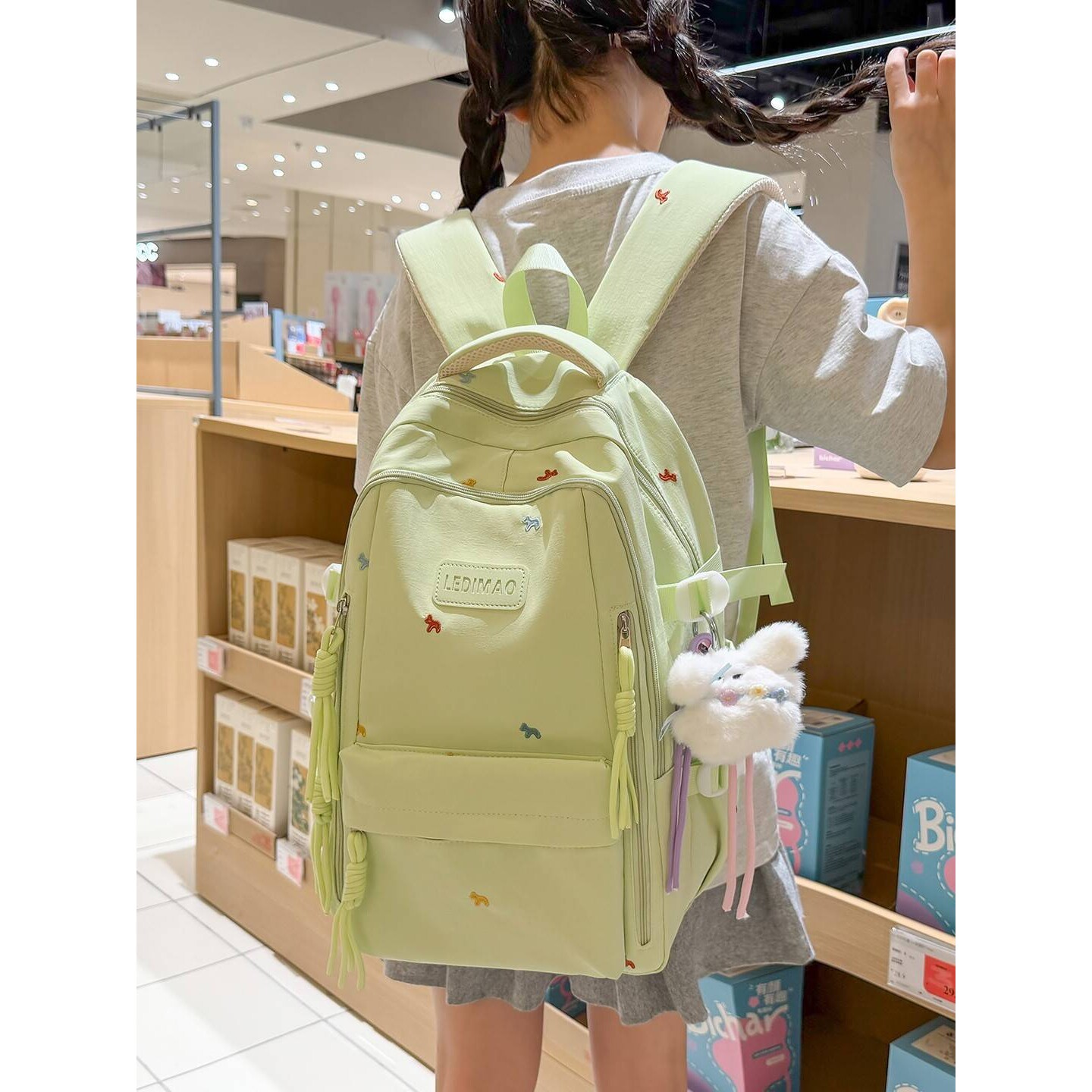 品牌清新森林气息感夏日治愈风元气少女心背包初高中学生甜美系双